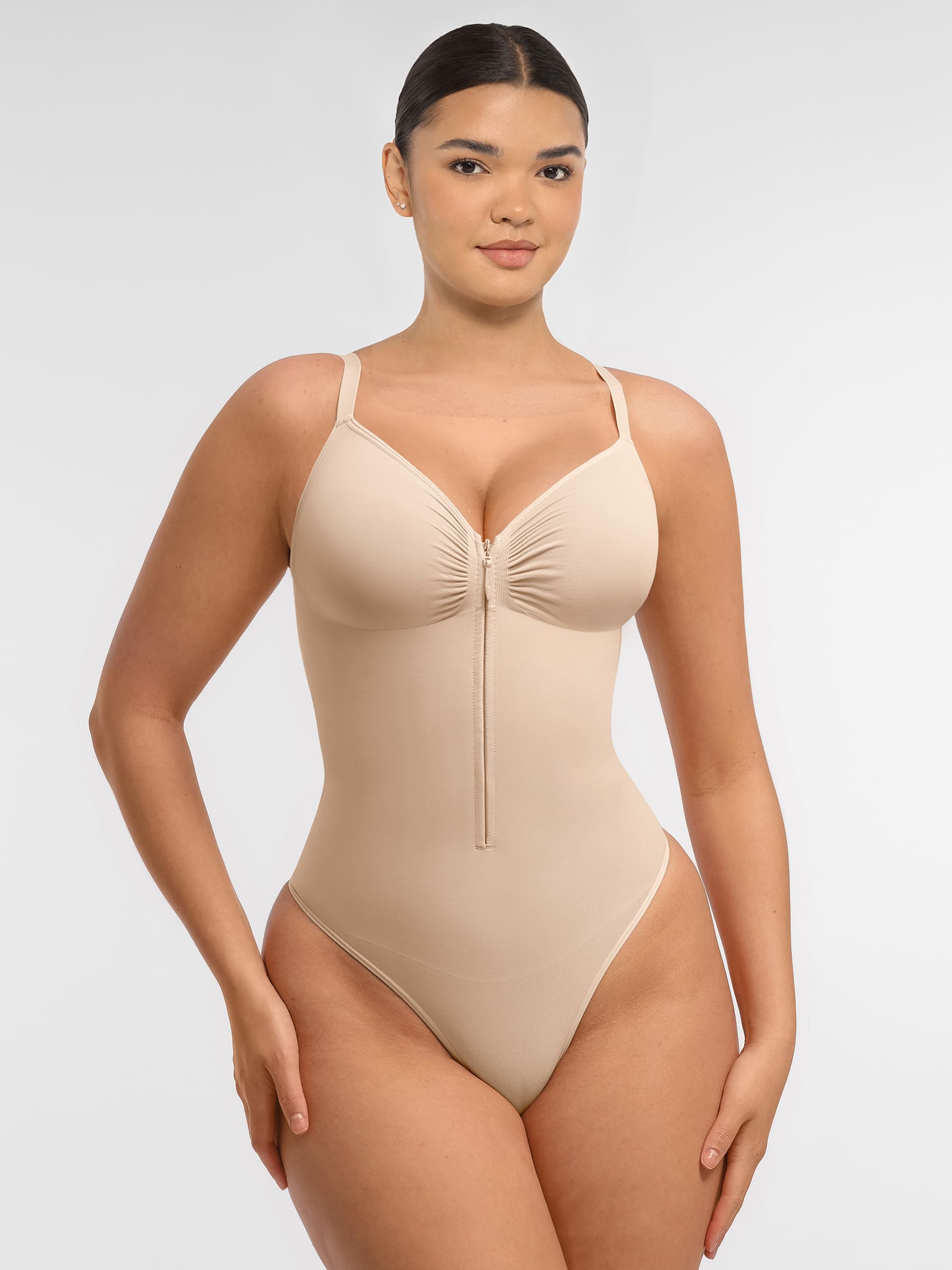 Lyawears Tummy Control Seamless Zipper Shaping Bodysuit