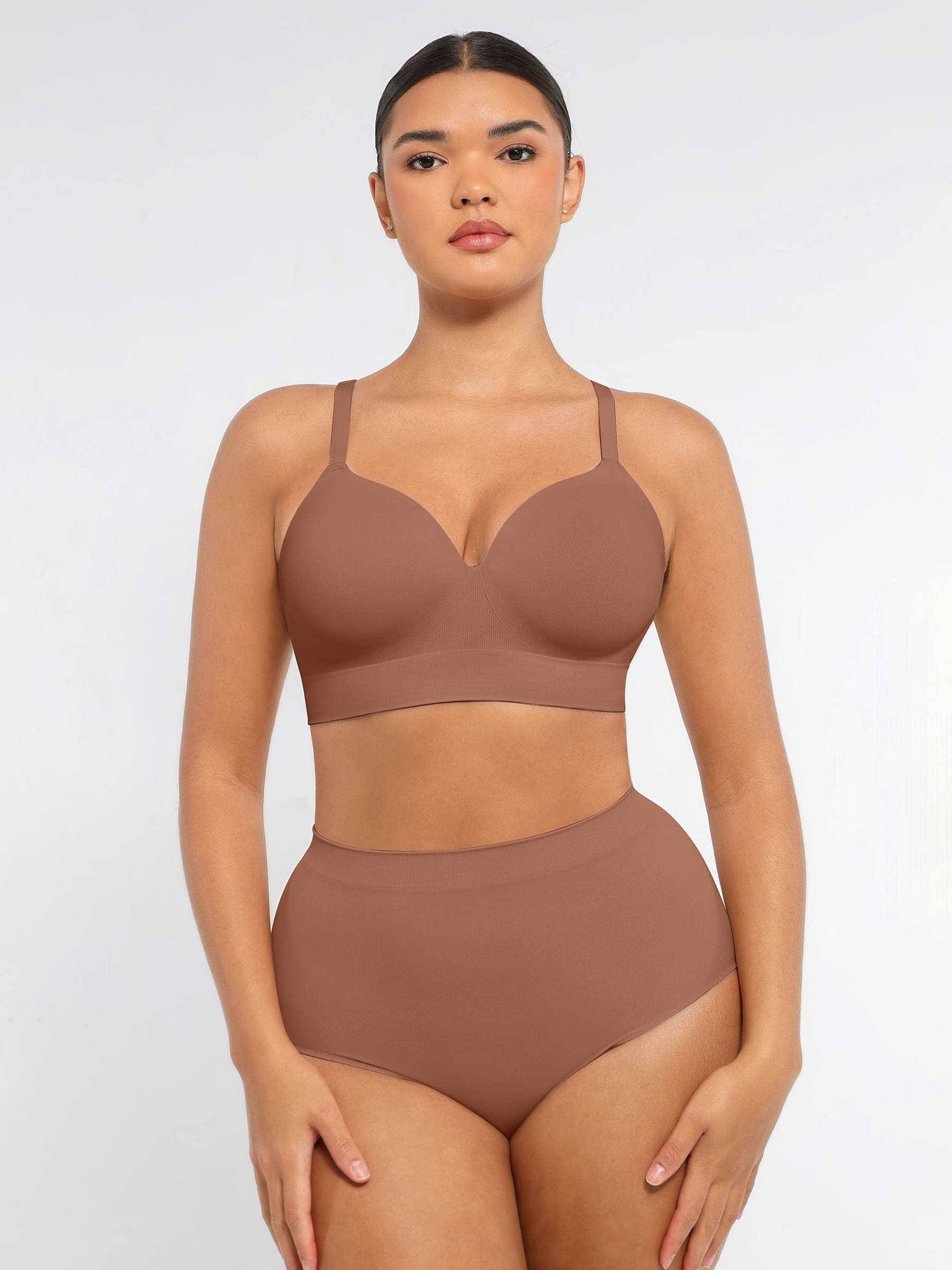 LYA WEARS Wireless Push-Up Bra & Seamless Tummy Control Brief Set