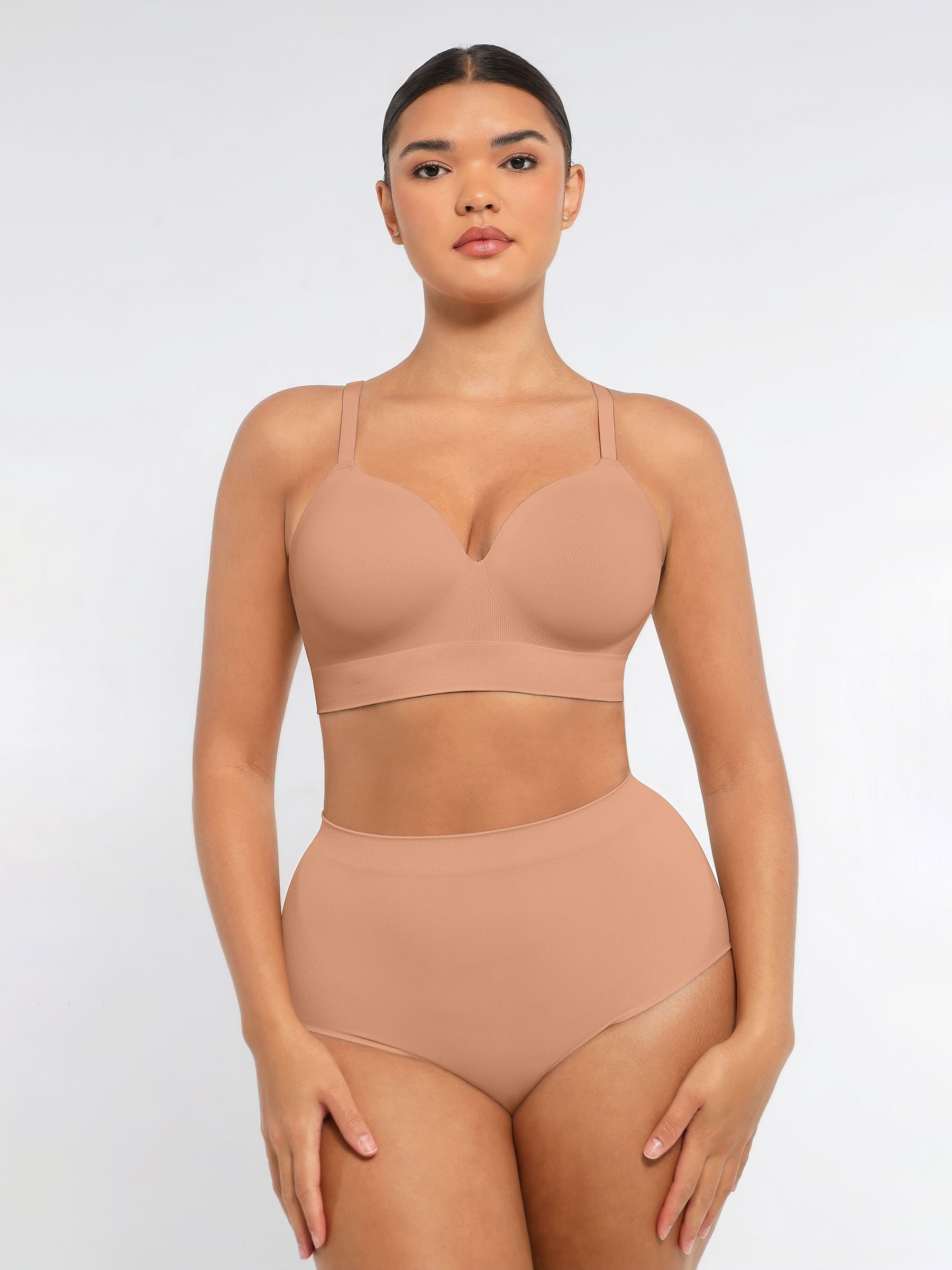 LYA WEARS Wireless Push-Up Bra & Seamless Tummy Control Brief Set