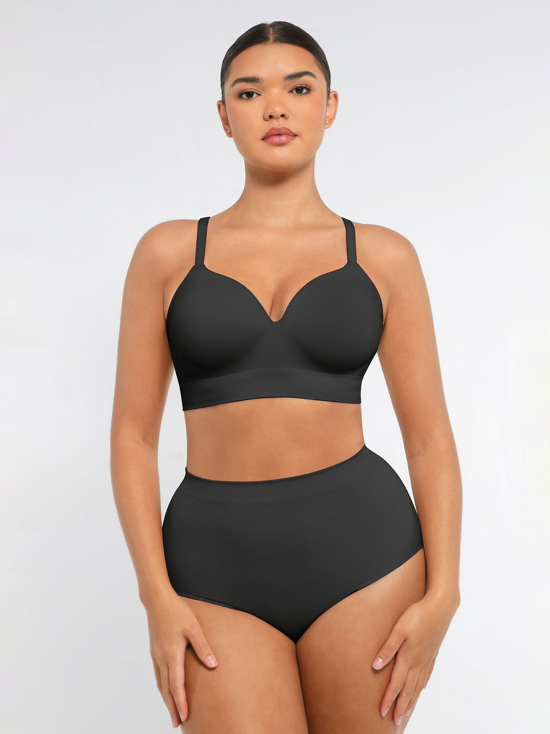 LYA WEARS Wireless Push-Up Bra & Seamless Tummy Control Brief Set