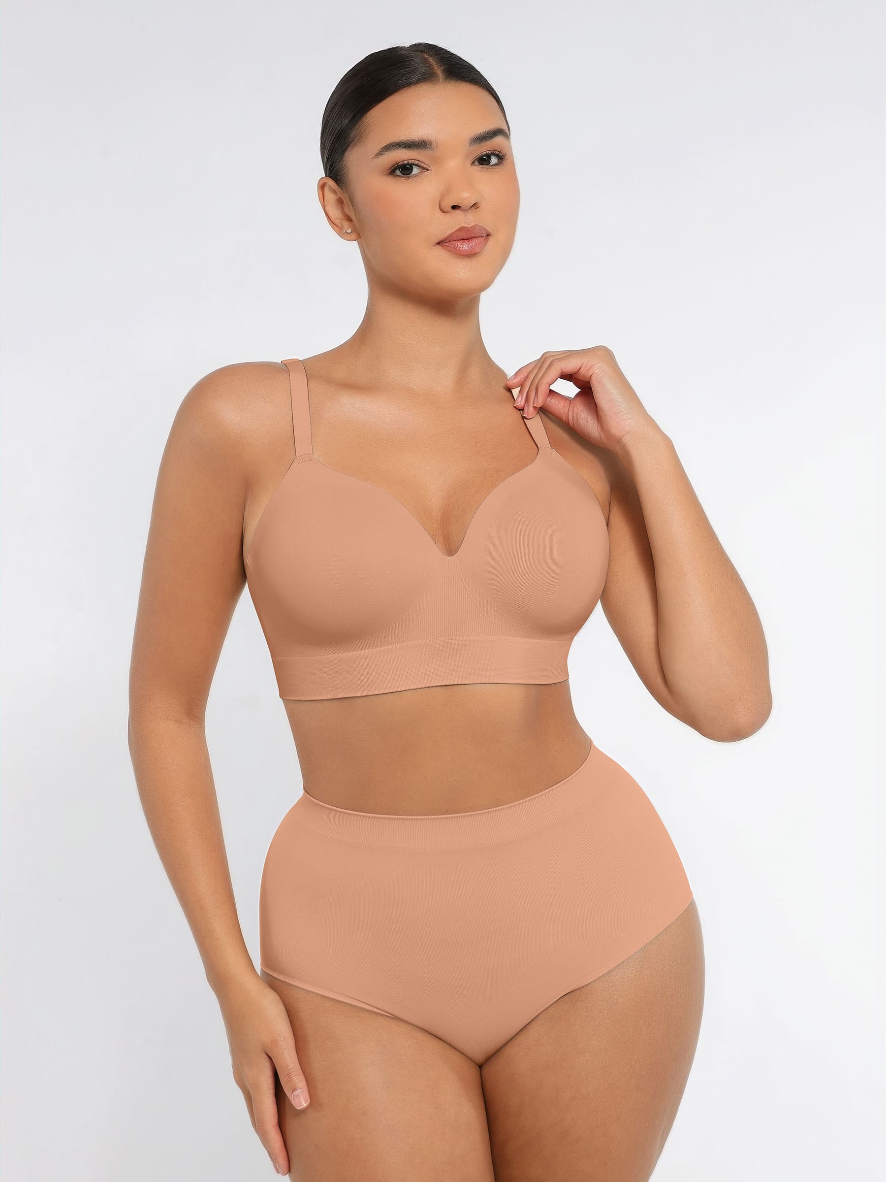 Wireless Push-Up Bra & Seamless Tummy Control Brief Set