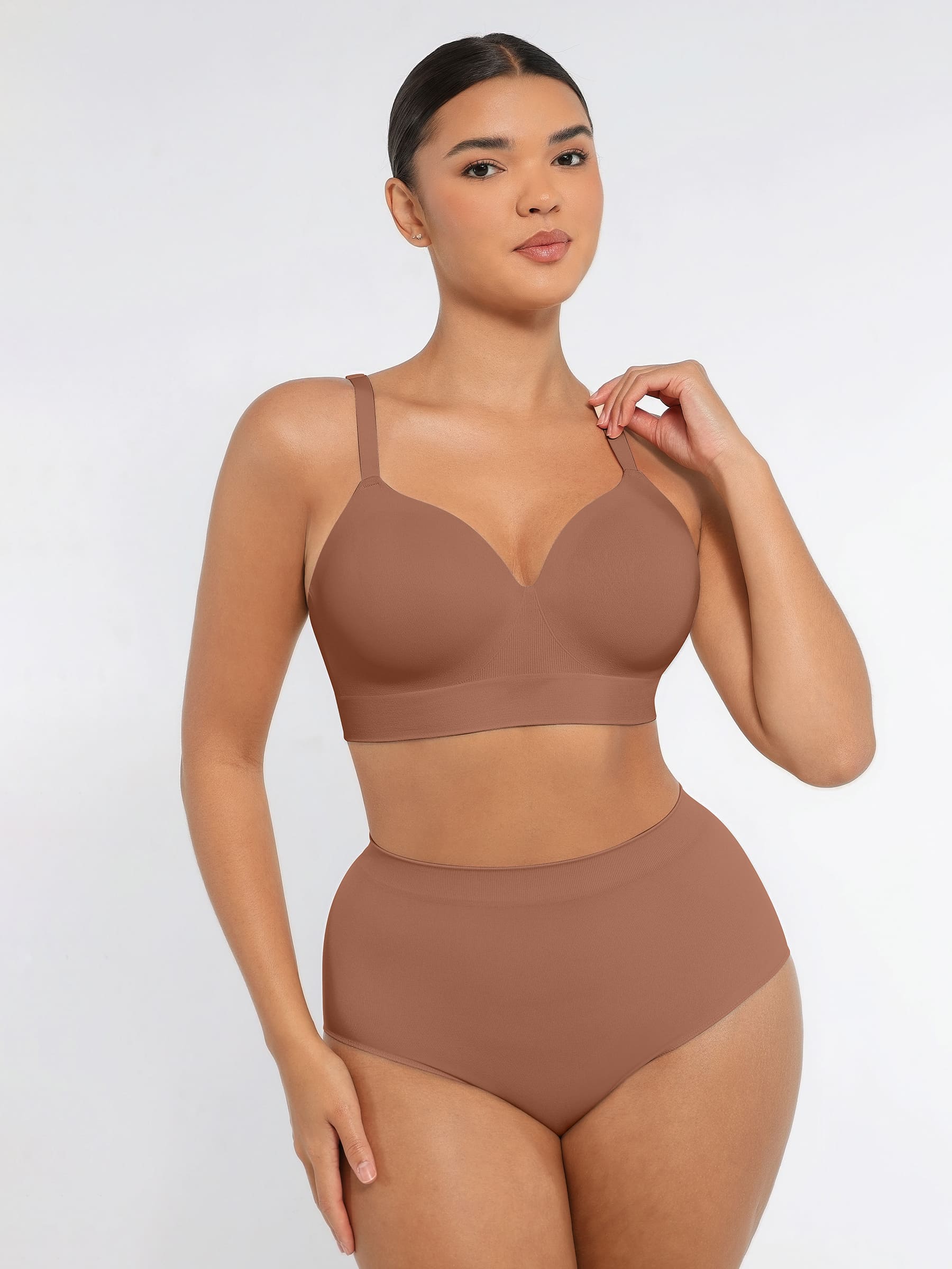 Wireless Push-Up Bra & Seamless Tummy Control Brief Set