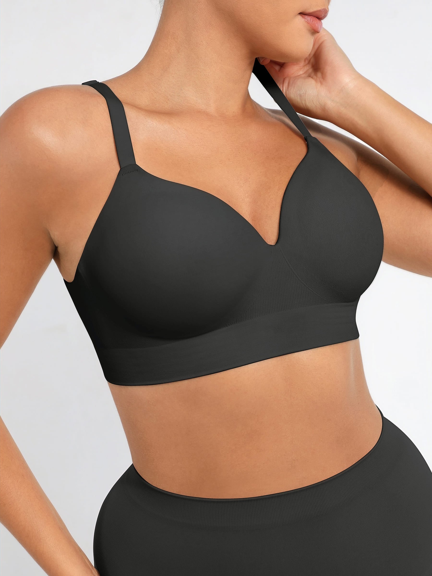LYA WEARS Wireless Push-Up Bra & Seamless Tummy Control Brief Set