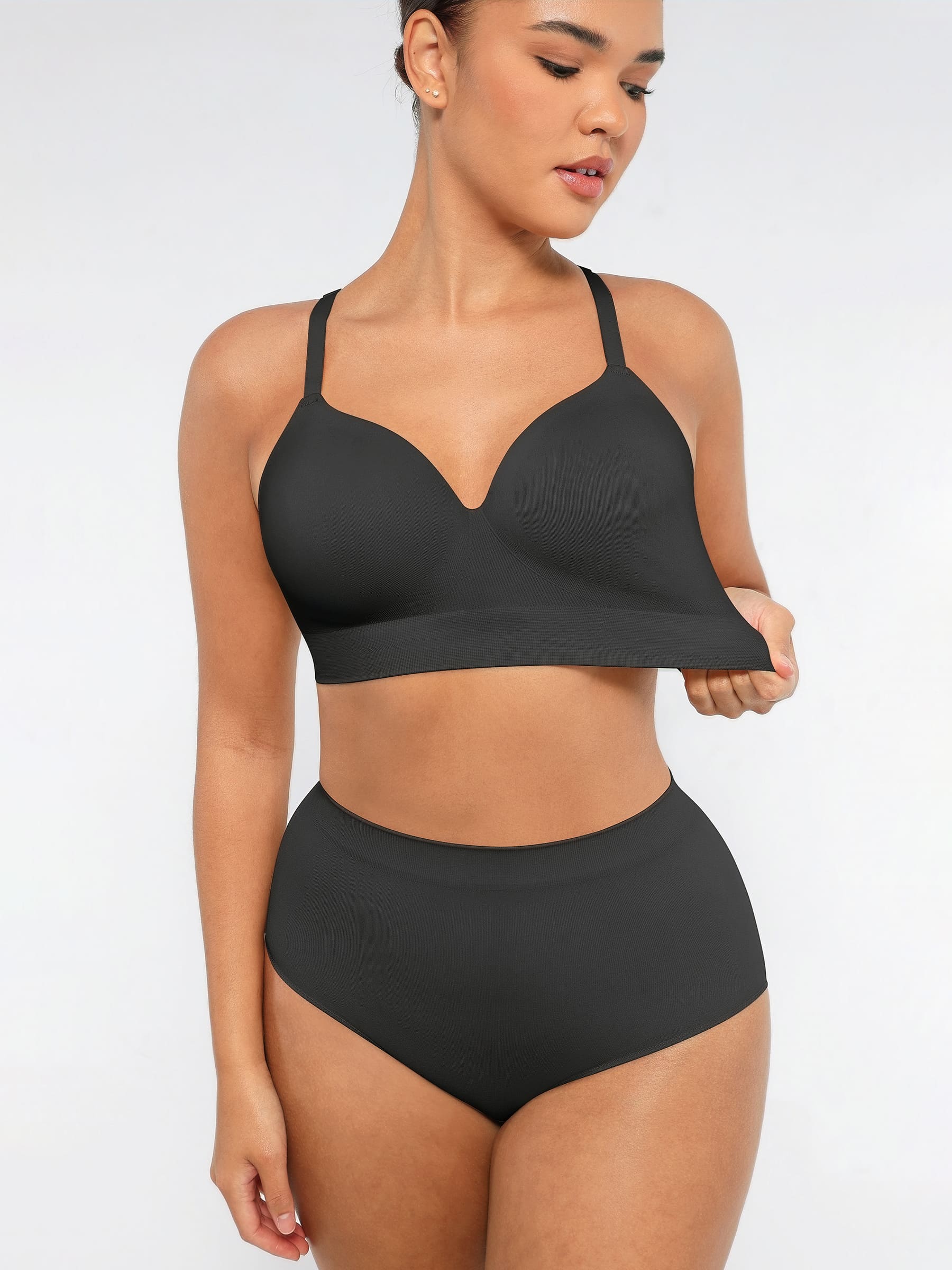 Wireless Push-Up Bra & Seamless Tummy Control Brief Set