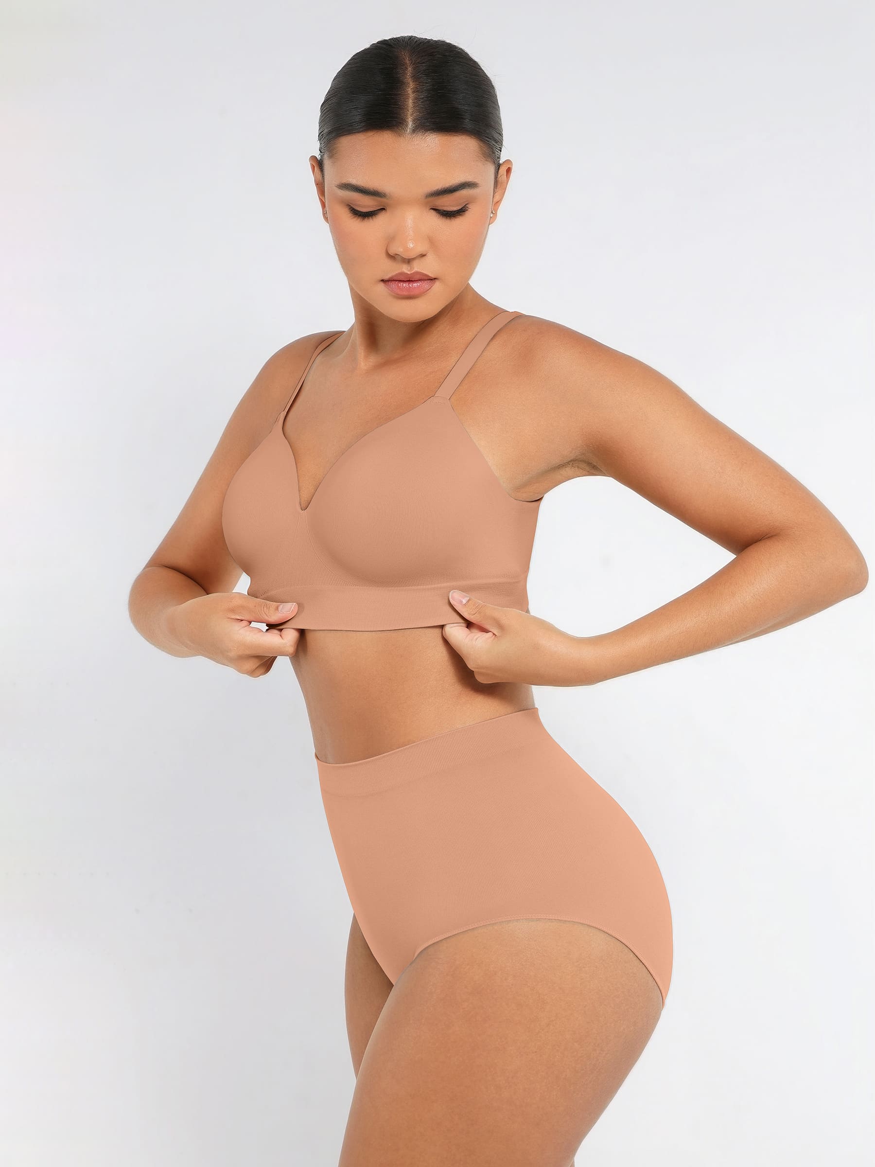 LYA WEARS Wireless Push-Up Bra & Seamless Tummy Control Brief Set