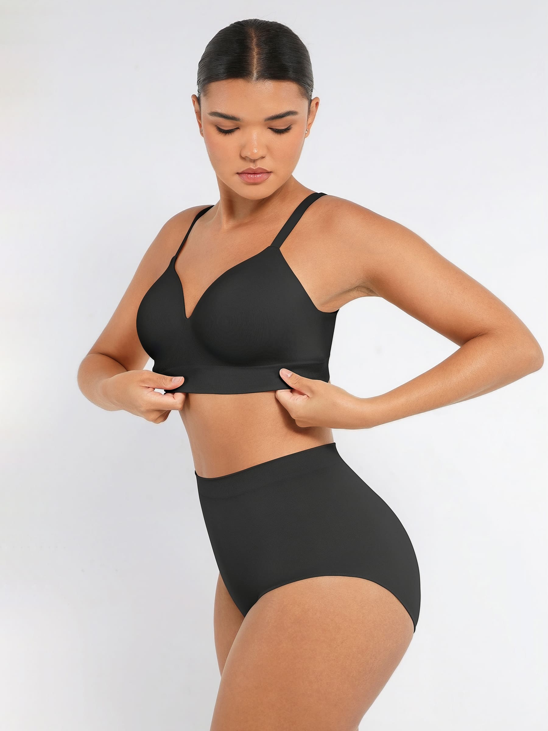 LYA WEARS Wireless Push-Up Bra & Seamless Tummy Control Brief Set