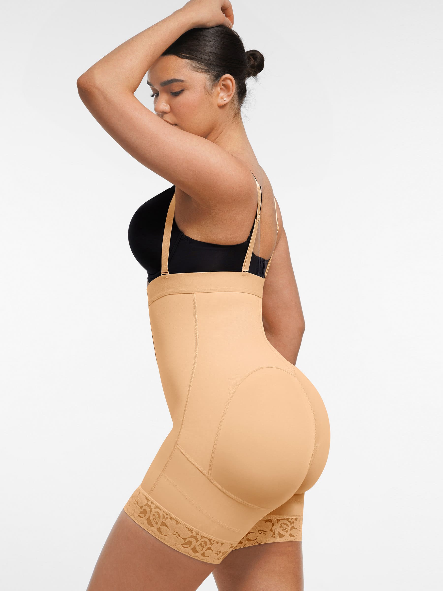 Lyawears Butt Lifting Body Shaper with Zip Crotch Smooth Tummy Control