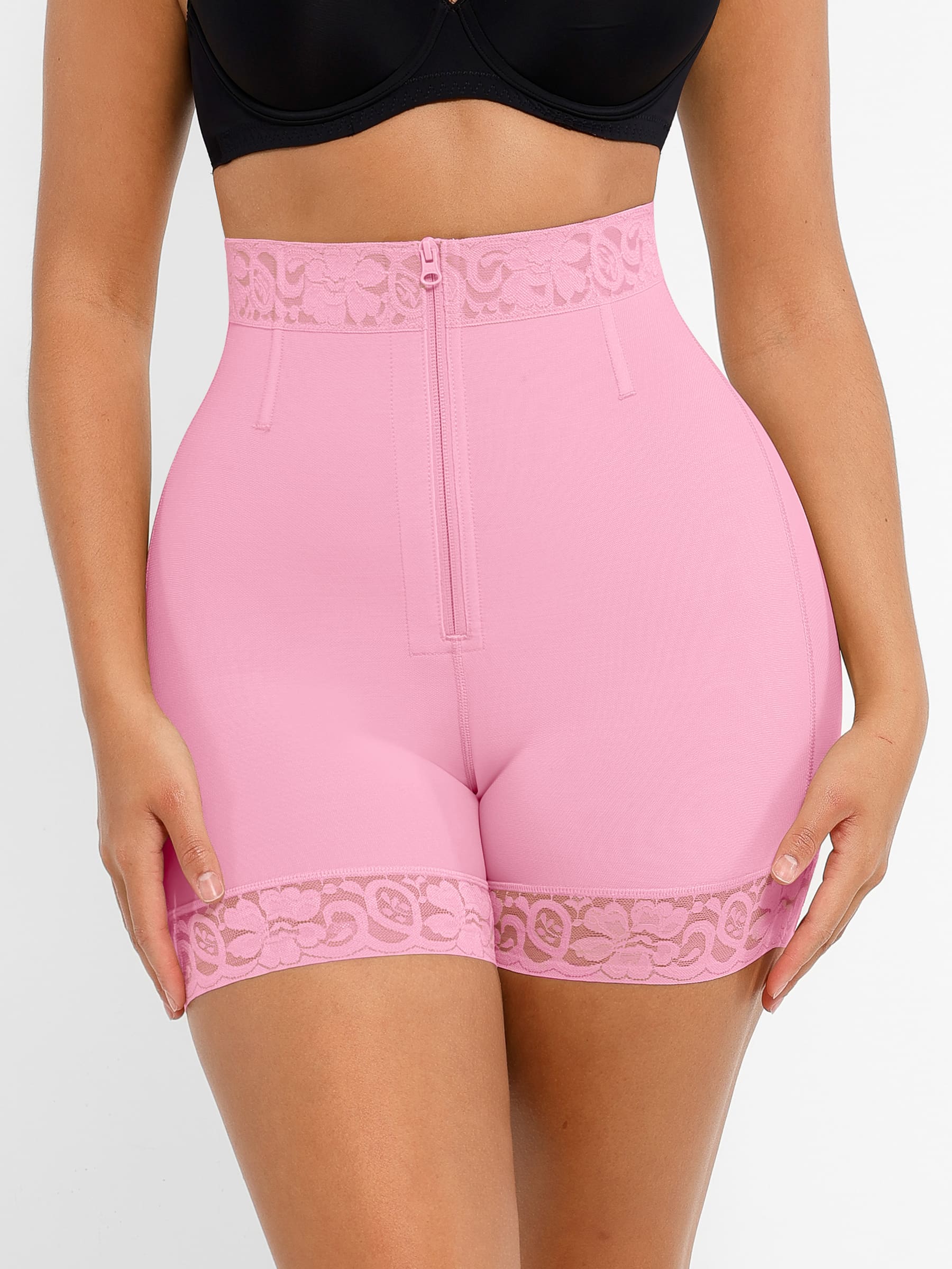 Tummy Control Shaping Shorts Butt Lifter with Clasps and Zipper